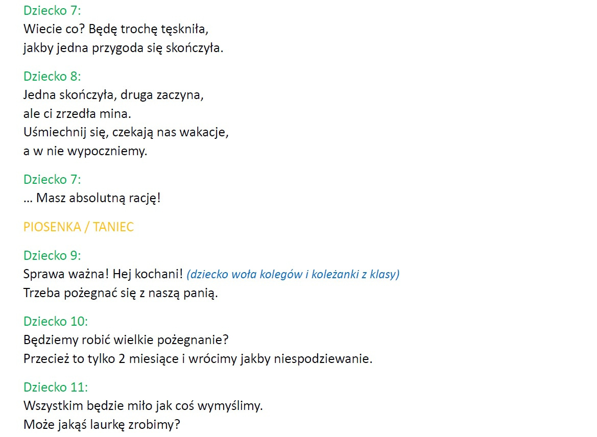 Scenariusz Na Zakończenie 6 Klasy Kabaret SCENARIUSZE NA ZAKOŃCZENIE ROKU SZKOLNEGO - klasa 1 i 2